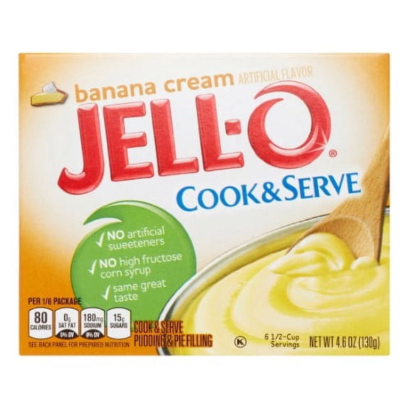 Jell-O Pudding & Pie Filling, Banana, (Pack of 2)