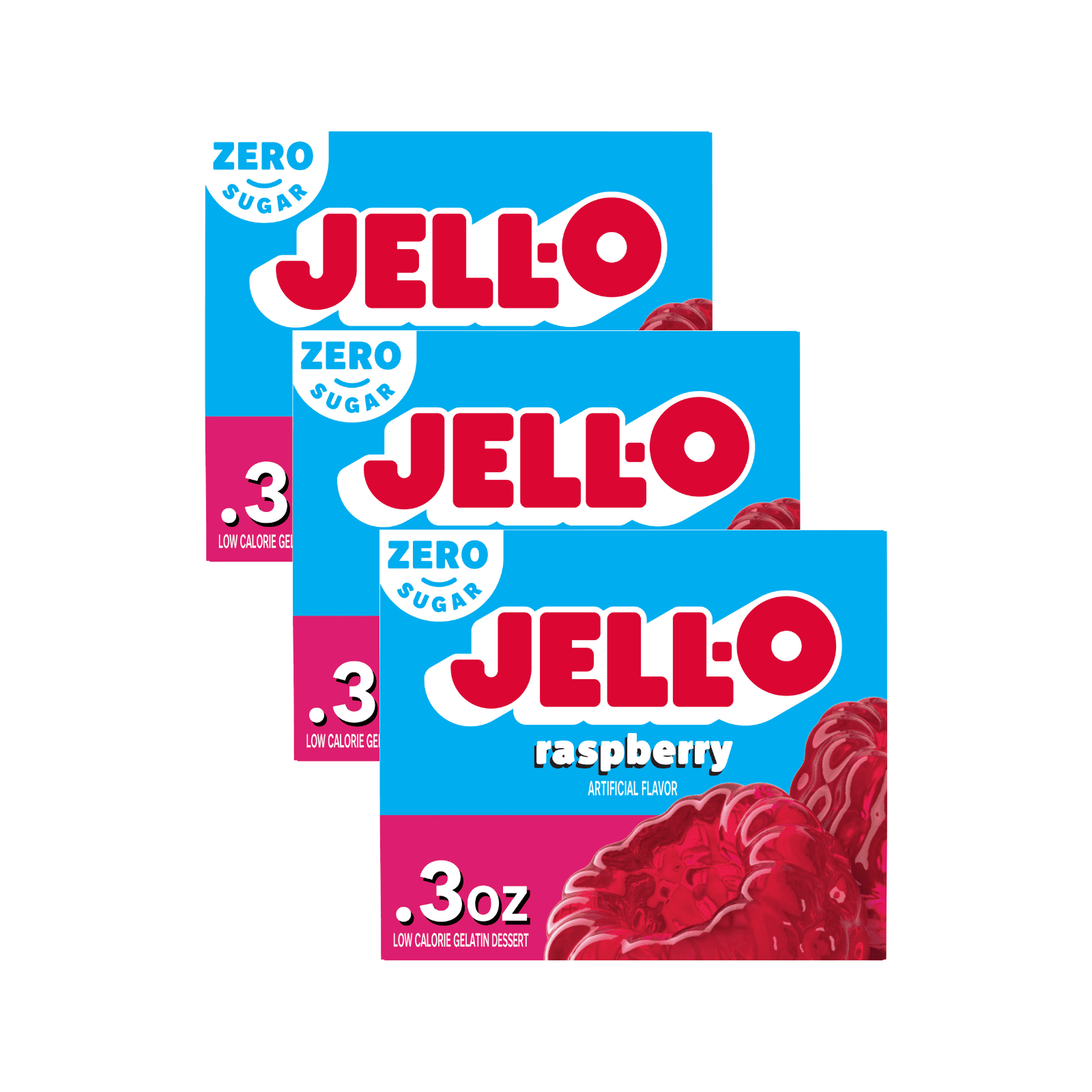 Jello Gelatin Raspberry Jell-O, Gelatin, Raspberry Sugar Free 0.3 OZ Pack 3 - Walmart.com