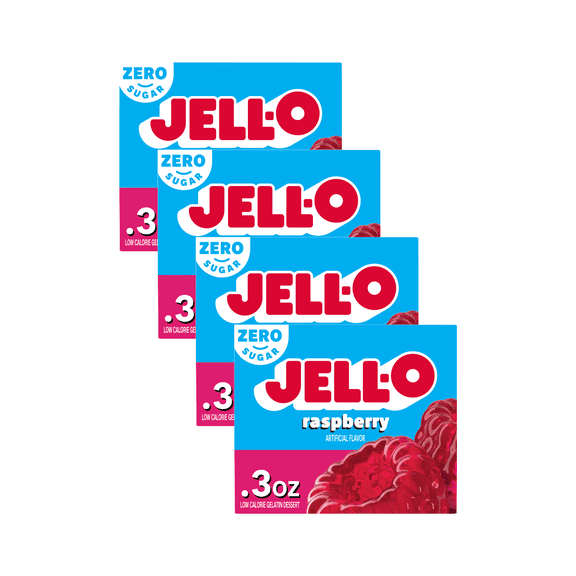 Jell-O Raspberry Sugar Free, 0.3 OZ (Pack - 4)