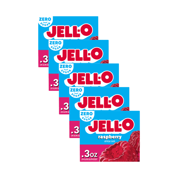 Jell-O Raspberry Sugar Free, 0.3 OZ (Pack - 5)