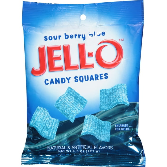 Jell-O Sour Berry Blue Candy Squares, 127g/4.5oz. (Imported from Canada)