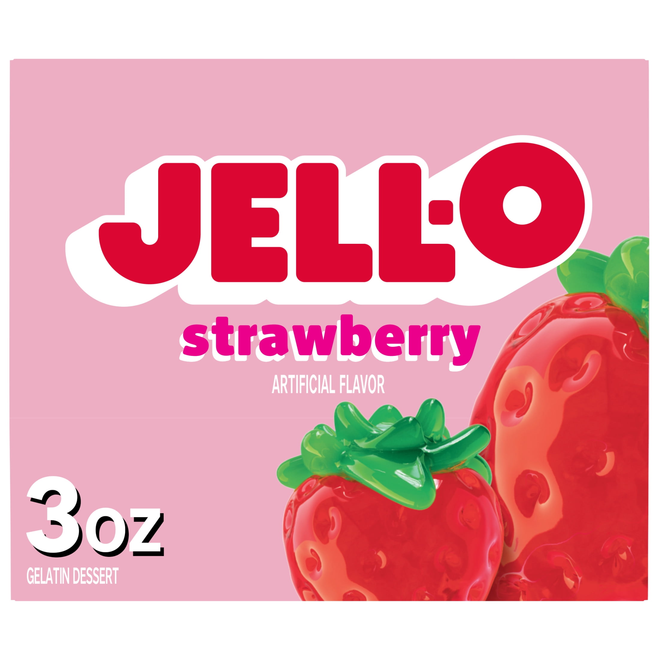 Jell-O Strawberry Gelatin Dessert Mix, 3 oz Box