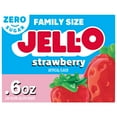 thumbnail image 1 of Jell-O Strawberry Zero Sugar Low Calorie Gelatin Dessert Mix, Family Size, 0.6 oz Box, 1 of 15