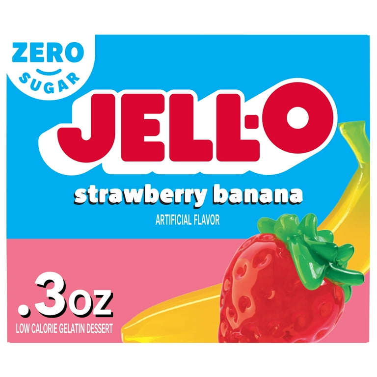Jell-O Strawberry Banana Artificially Flavored Zero Sugar Low