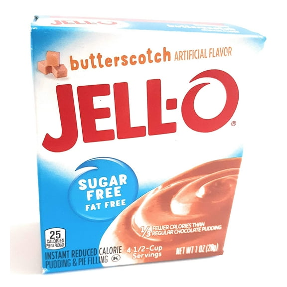 Jell-O Sugar Free Instant Pudding Pie Filling, Butterscotch, 1 Ounce Pack of 4-623040694