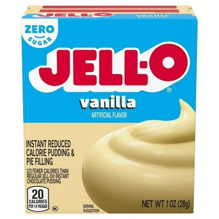 24 pack) Jell-O Vanilla Zero Sugar Instant Reduced Calorie Pudding