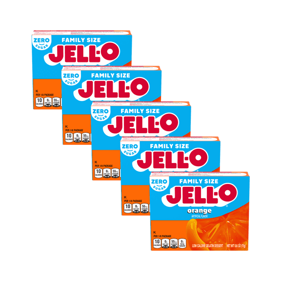 Jell-O Sugar Free Orange Gelatin Dessert, .6 OZ (Pack - 5)