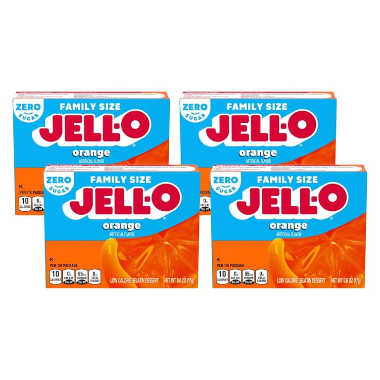 Jell-O Sugar Free Orange Instant Fat Free Gelatin Dessert Mix, 0.6