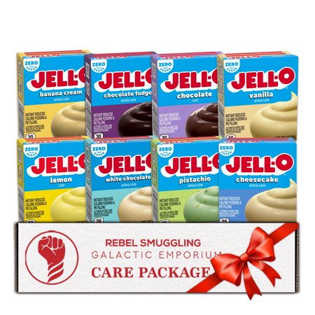 Jello Sugar Free Pudding Mix Variety Pack, Includes 8 Flavors of Instant Pudding by Snackivore