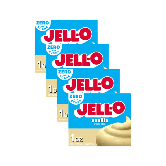 Jell-O Sugar-Free Vanilla Instant Pudding and Pie Filling, 1 OZ (Pack - 4)