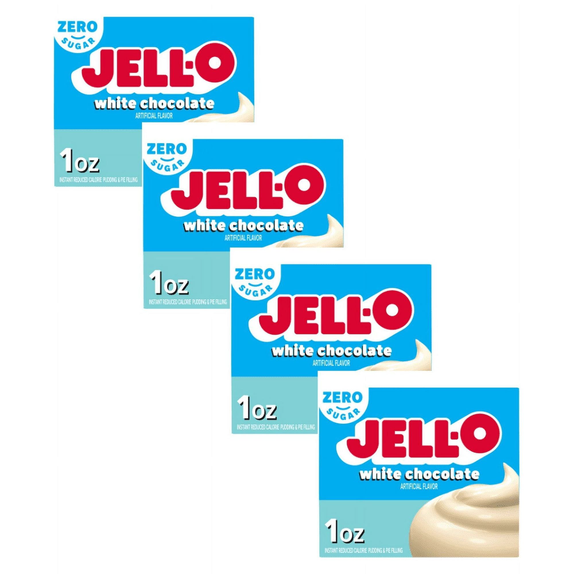 Jell-O White Chocolate Instant Pudding Mix, 1 oz, Dessert Mix, Low