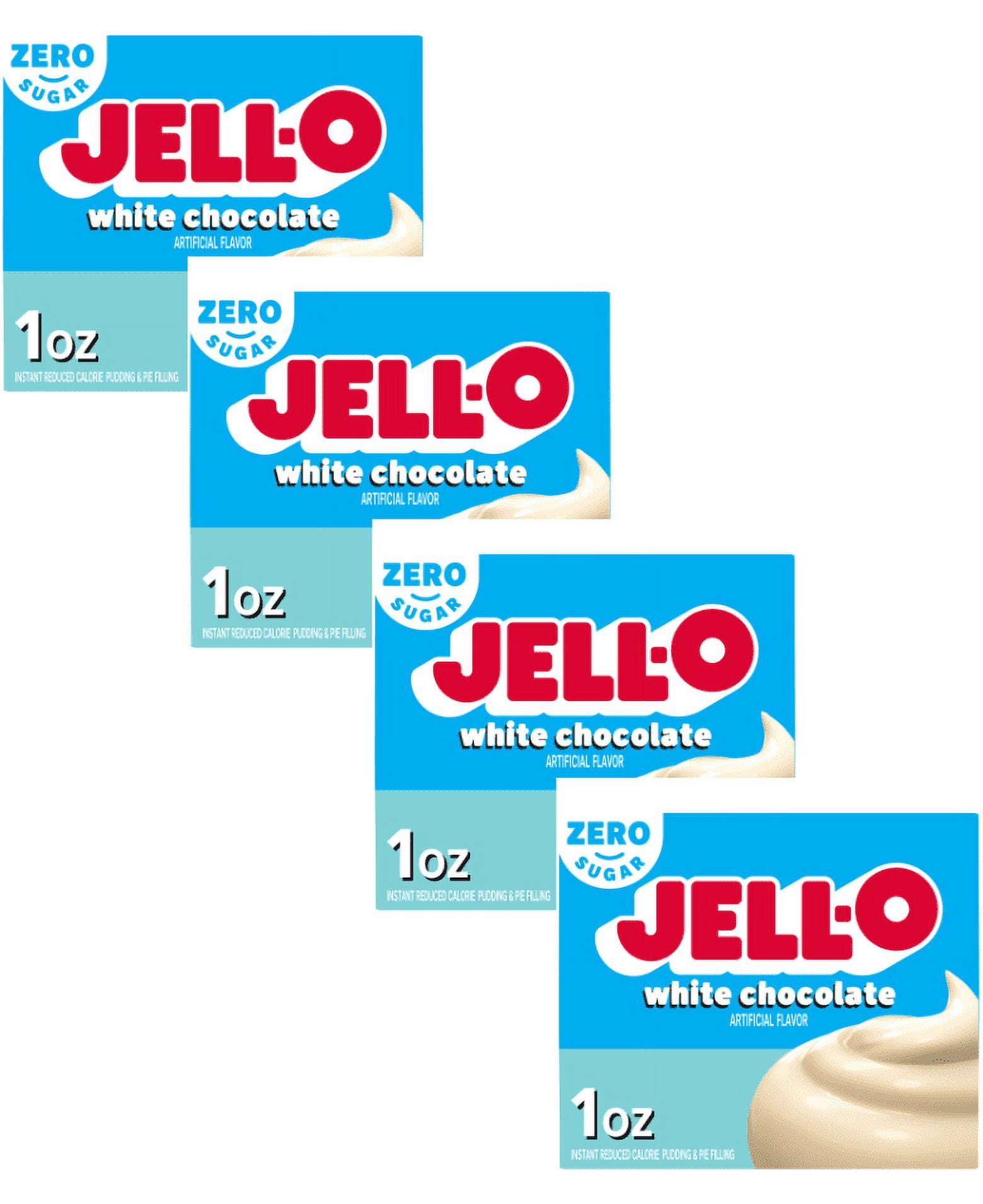 Jell-O White Chocolate Instant Pudding Mix, 1 oz, Dessert Mix, Low