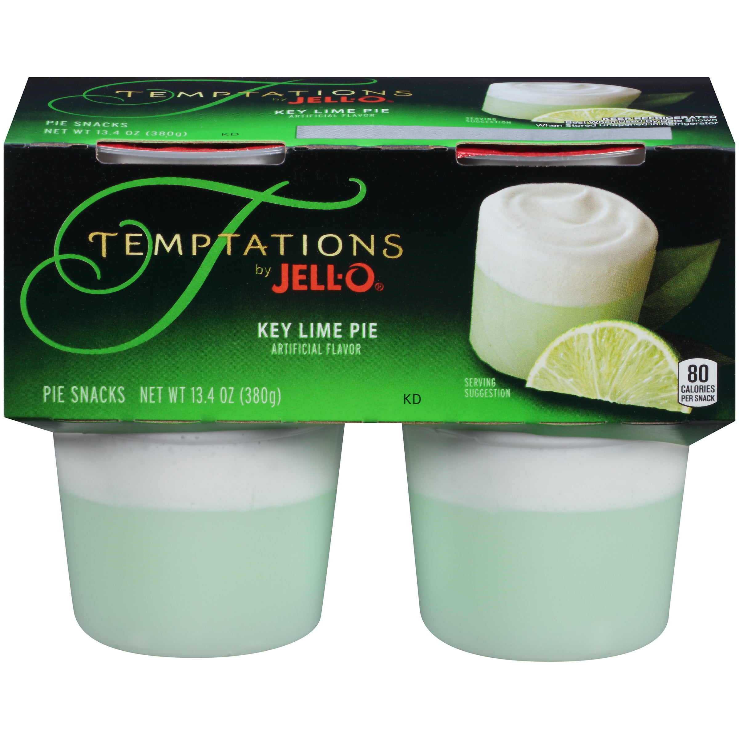 Jell-O Temptations Pudding Ready To Eat Key Lime Pie 4 Ct Cups