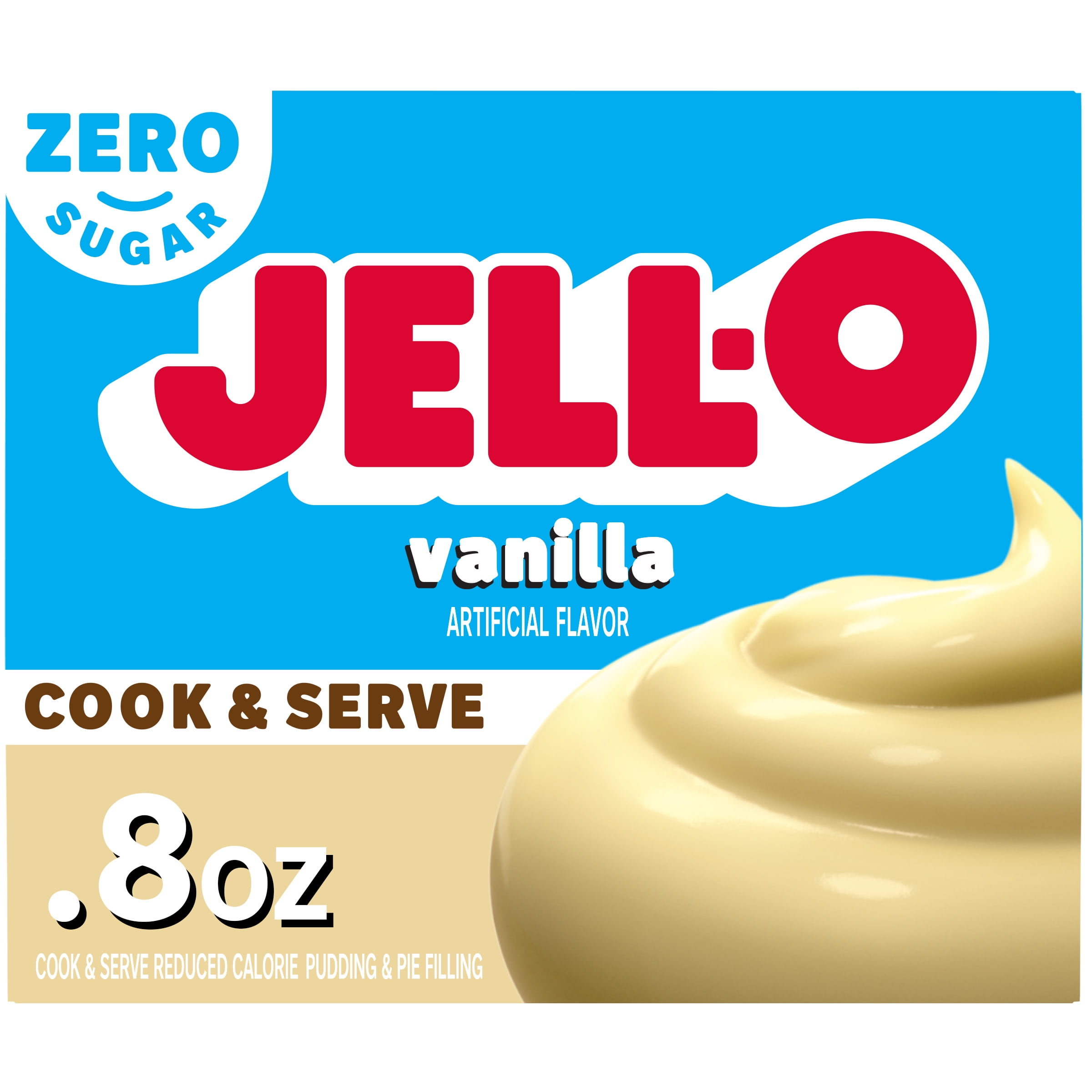 JellO Vanilla Artificially Flavored Zero Sugar Cook & Serve Reduced