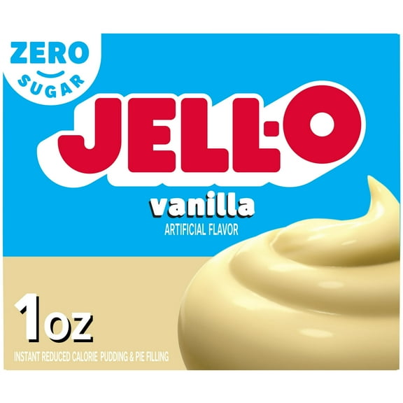 Jell-O Vanilla Artificially Flavored Zero Sugar Instant Reduced Calorie Pudding & Pie Filling Mix 1 oz Box (Pack of 8)