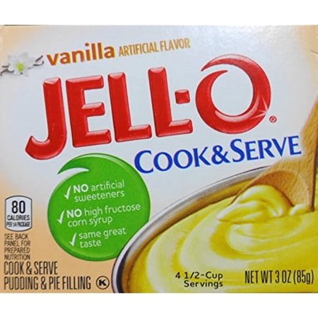 Jell-O Vanilla Cook & Serve Pudding, 3 Oz (85G) 3-Pack