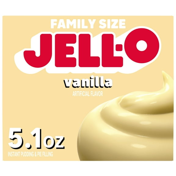 Jell-O Vanilla Artificially Flavored Instant Pudding & Pie Filling Mix, Family Size, 5.1 oz. Box
