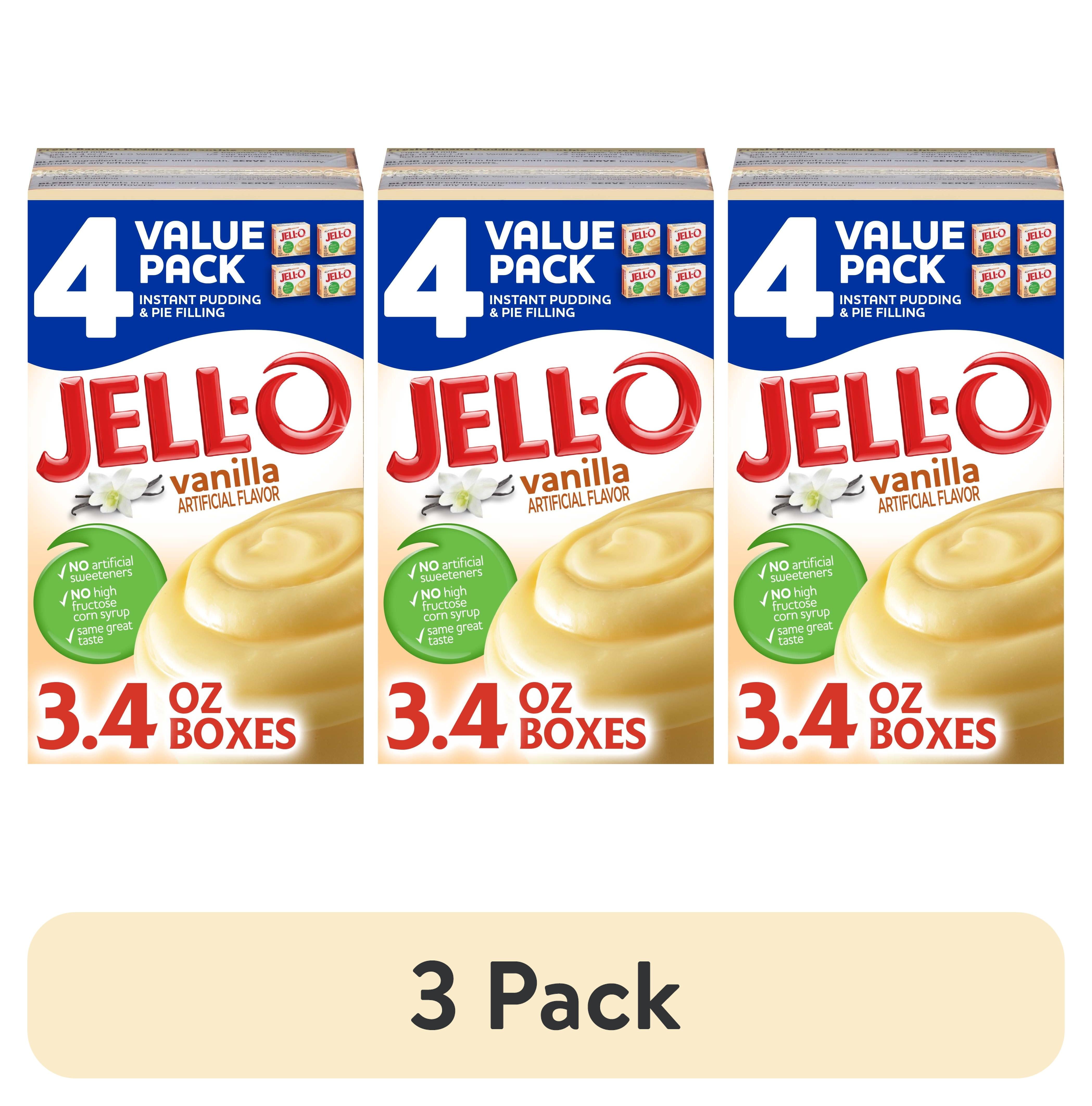 (3 pack) JellO Vanilla Instant Pudding & Pie Filling Mix Value Pack, 4
