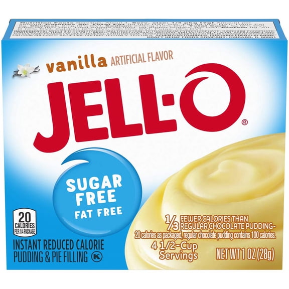 Jell-O Sugar Free Instant Pudding Pie Filling, Vanilla, 1 Ounce Pack of 4-2458801648