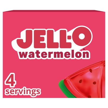 Jell-O Watermelon Artificially Flavored Gelatin Dessert Mix, 3 oz Box