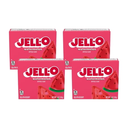 Jell-O Watermelon Instant Gelatin Mix, 3 oz Box (Pack-4)