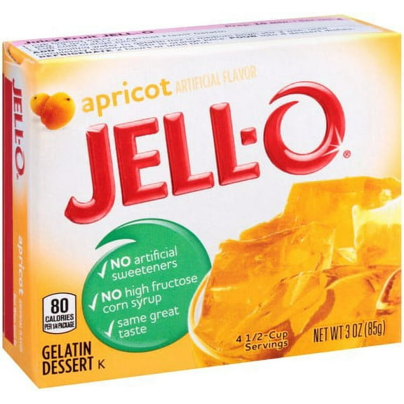 Jell-o, Gelatin Dessert, Apricot (Pack of 4)