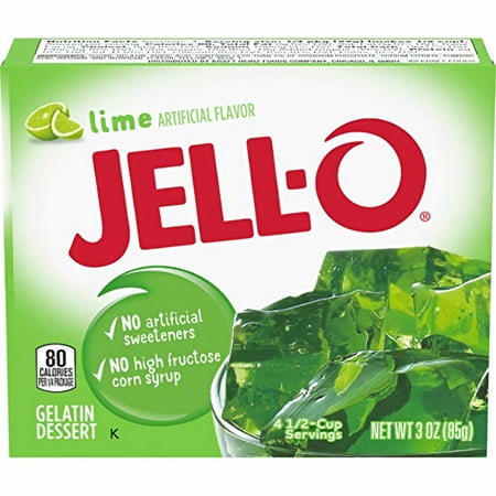 Jell-O Gelatin Dessert Lime 3 oz (Pack of 24)