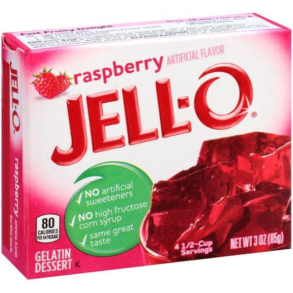 Jell-o, Gelatin Dessert, Raspberry (Pack of 32)