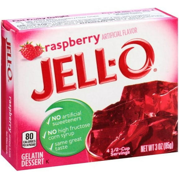 Jell-o, Gelatin Dessert, Raspberry