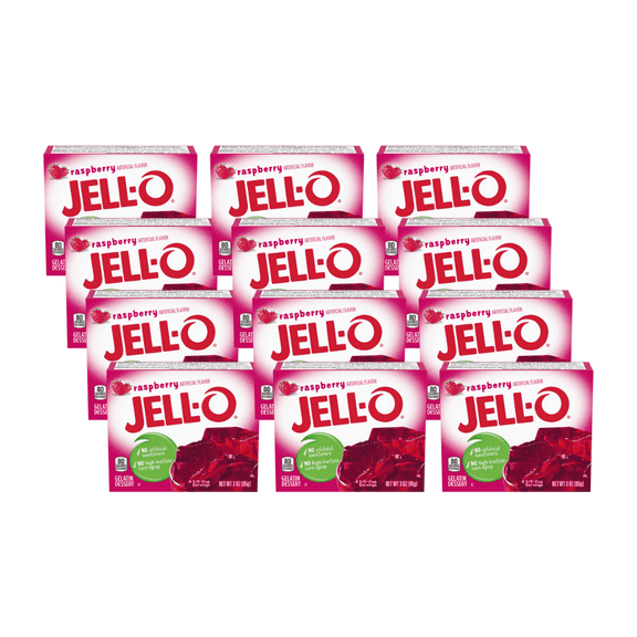 Jell-o Gelatin Raspberry, 3 Ounce Pack of 12-1595019246
