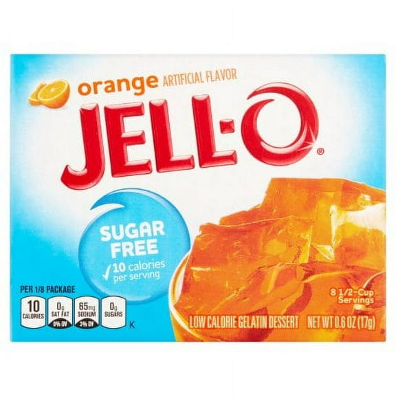 Jell-o, Low Calorie Sugar Free Gelatin Dessert, Orange (Pack of 20)