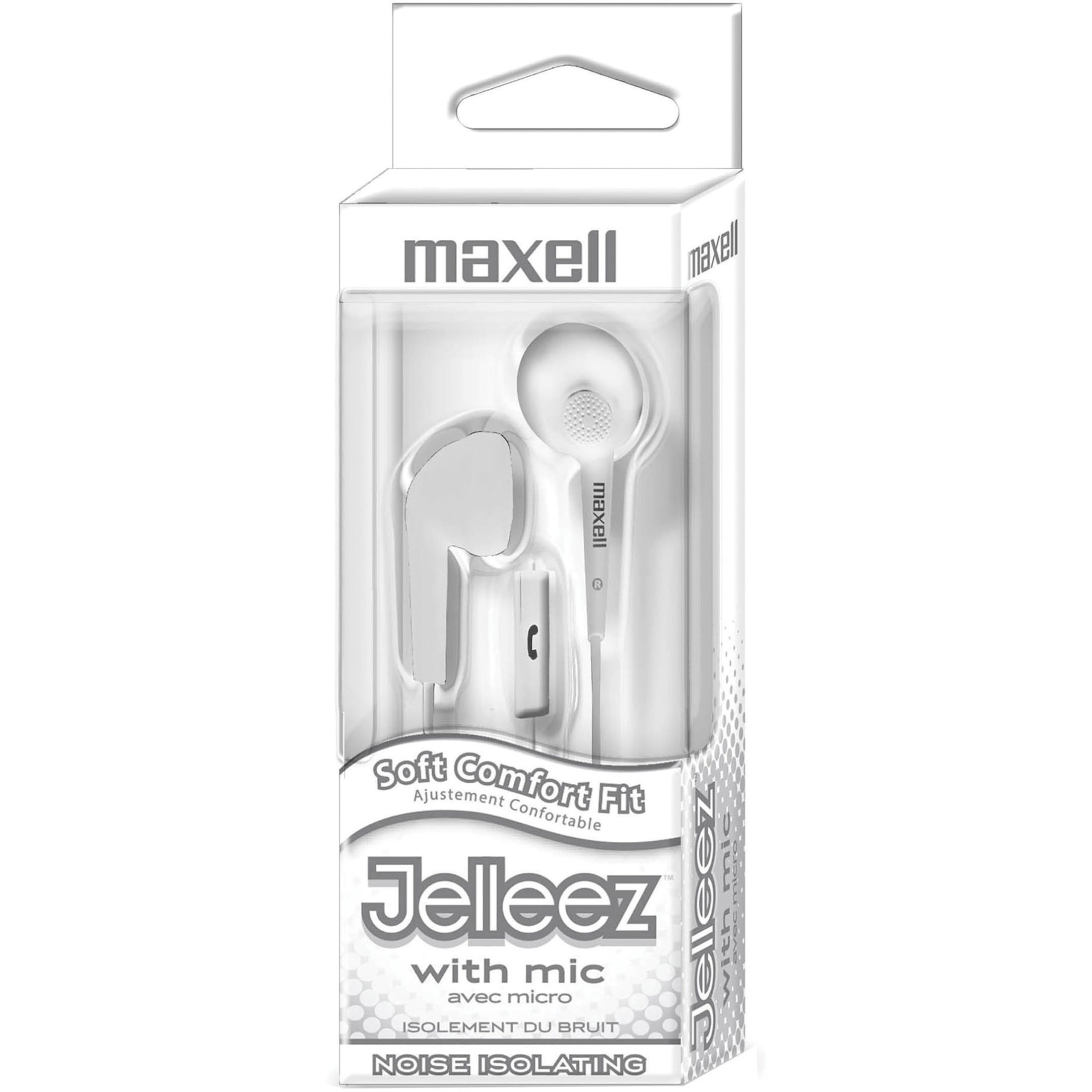 Jelleez Soft Earbuds with Mic, White