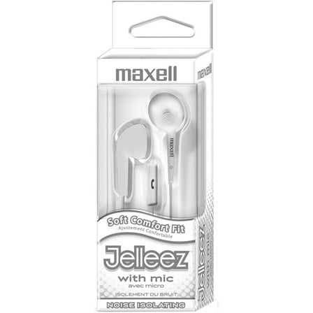 Jelleez Soft Earbuds with Mic, White