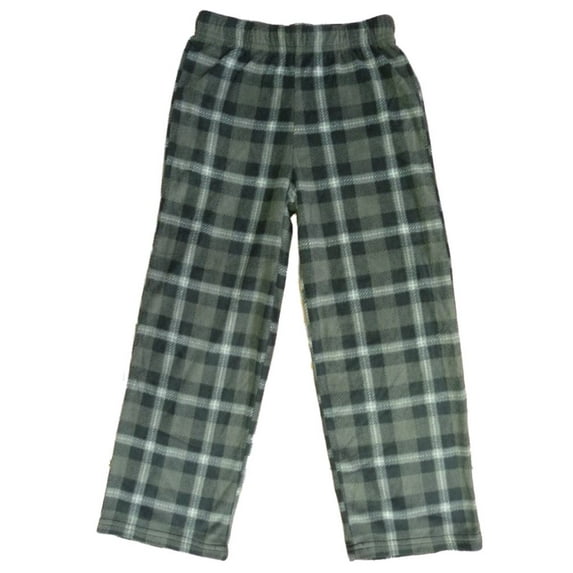 Jelli Fish Boys Gray Plaid Fleece Sleep Pants Pajama Bottoms XS