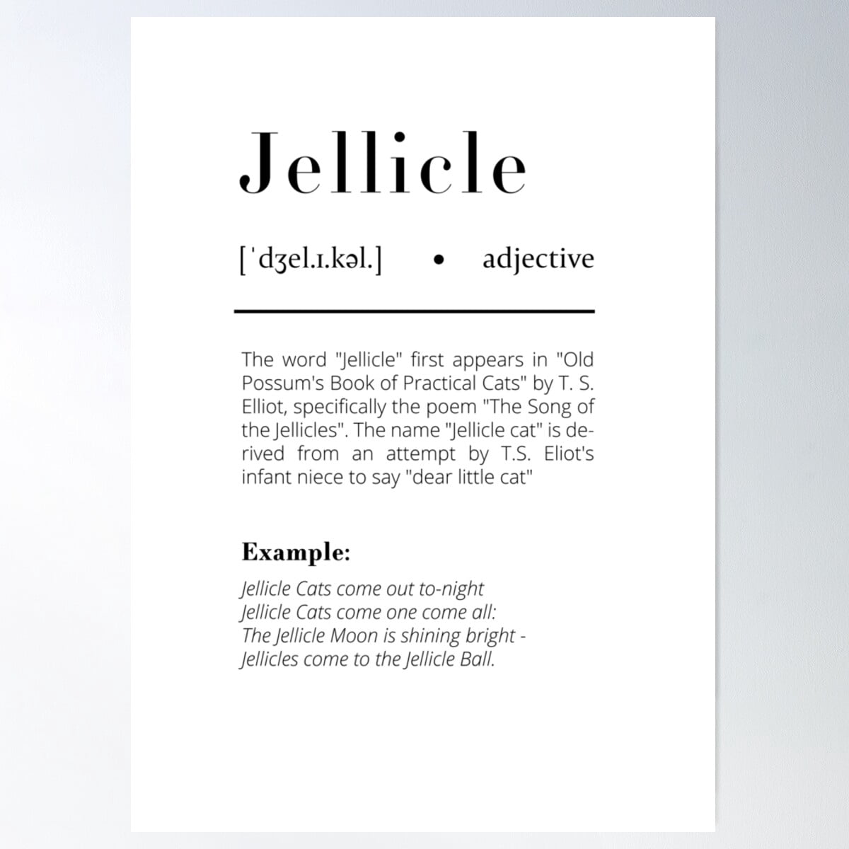 Jellicle Definition Poster Wall Art Modern Wall Decor For Living Room jellicle-definition-poster-wall-art-modern-wall-decor-for-living-room
