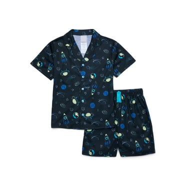 Jellifish Kids Boys’ Short Sleeve Top and Shorts Pajama Set, 2-Piece, Sizes 4-16