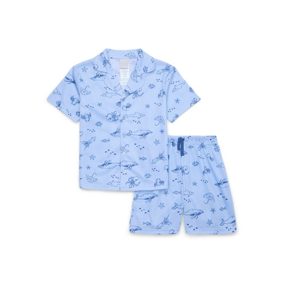Jellifish Kids Boys’ Short Sleeve Top and Shorts Pajama Set, 2-Piece, Sizes 4-16