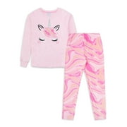 Jellifish Kids Girls Long Sleeve Top and Pants Pajama Set,2-Piece, Sizes 4-16