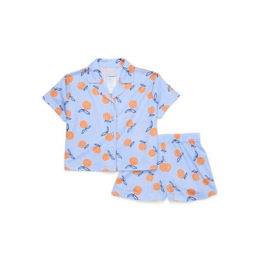 Jellifish Kids Girls’ Short Sleeve Top and Shorts Pajama Set, 2-Piece, Sizes 4-16