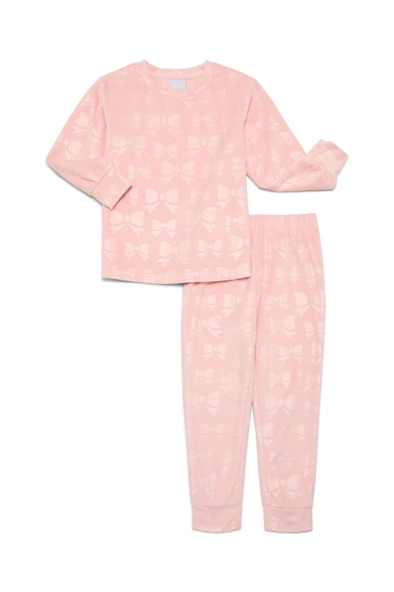 Velour Top and Jogger Pants Pajama Set, 2 Piece, Sizes 4-16