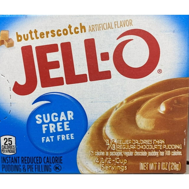 Jello BUTTERSCOTCH SUGAR FREE Instant Pudding & Pie Filling Mix Dessert