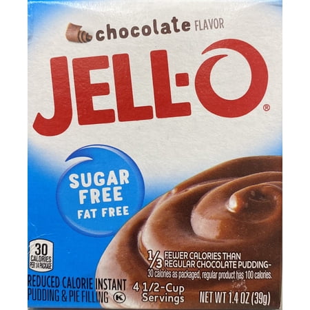 Jello CHOCOLATE SUGAR FREE Instant Pudding & Pie Filling Mix 1.4 oz Box