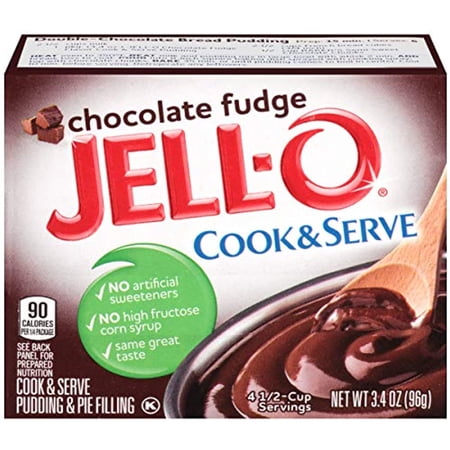 Jello Chocolate Fudge Cook & Serve Pudding Mix (3.4Oz Box, Pack Of 6)