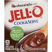 Jello Cook & Serve CHOCOLATE Pudding & Pie Filling Mix Dessert 3.4oz Box