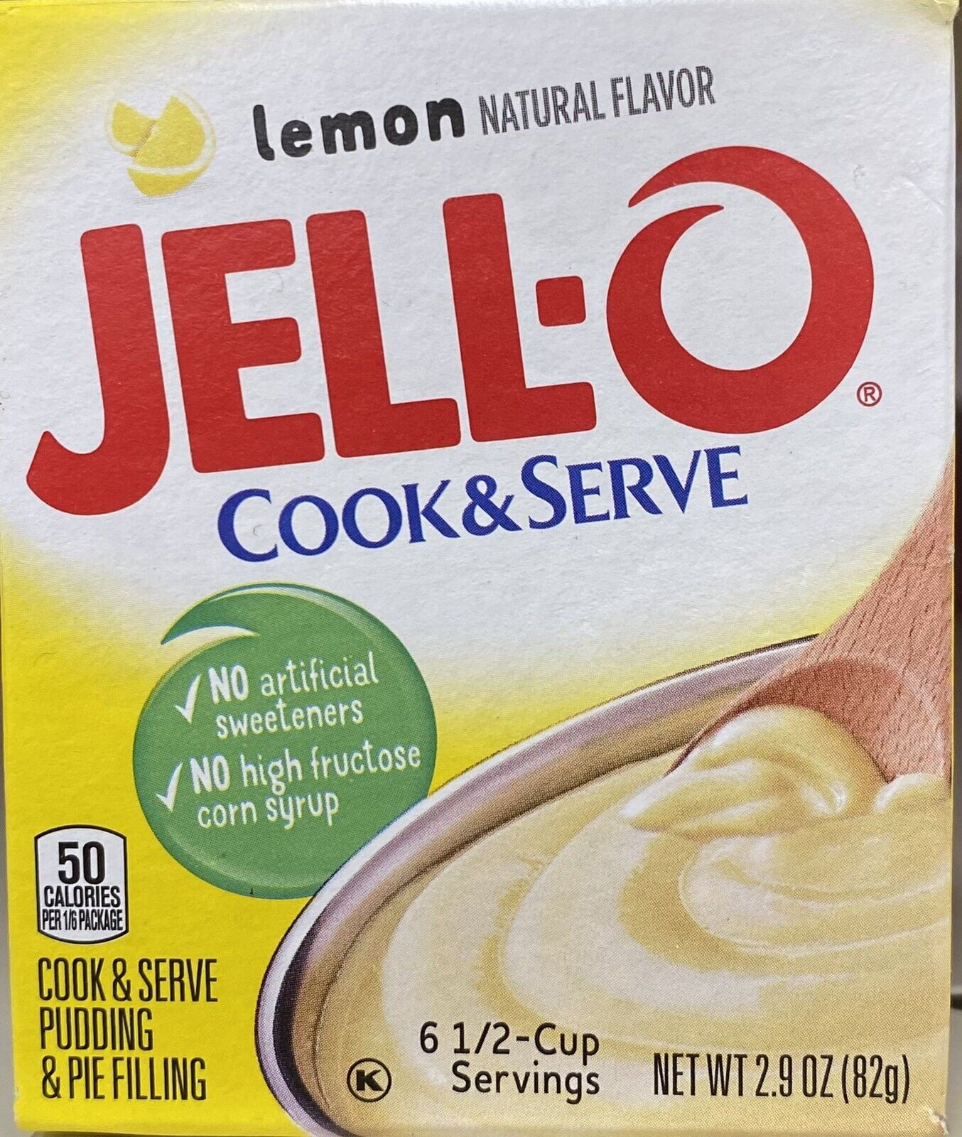 Jello Cook & Serve LEMON Pudding & Pie Filling Mix Dessert 2.9 oz Box