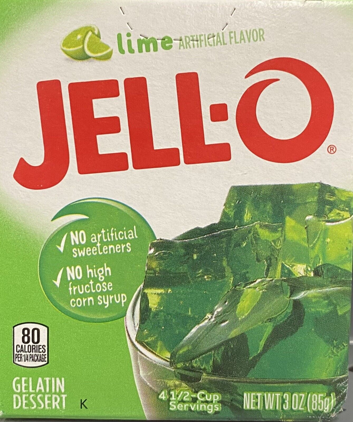 Jello LIME Gelatin Dessert 3 oz Box JellO NEW FREE SHIPPING