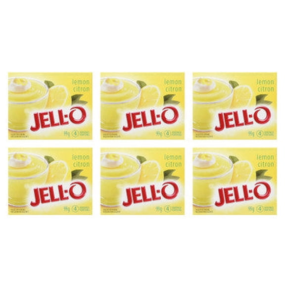 Jello Lemon Instant Pudding Mix, 99g/3.5oz., X 6 PKG.{Imported from Canada}