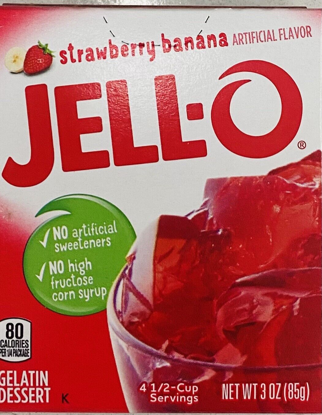 Jello STRAWBERRY BANANA Gelatin Dessert 3 oz Box JellO NEW FREE