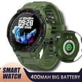 thumbnail image 1 of Jelloo 400mAh Big Battery Rugged Smart Watch for Men with Pedometer Outdoor Sport Smartwatch with Make /Answer Call Compatible for iOS Android, 1pc, Green, 1 of 8