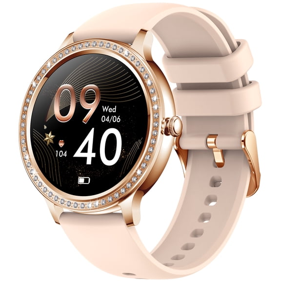 Jelloo Smart Watches for Women, Fashionable Look Ladies Watch with Bluetooth Calls, Fitness Trackers Smartwatch with Step Counter Message Reminder, for iOS Android